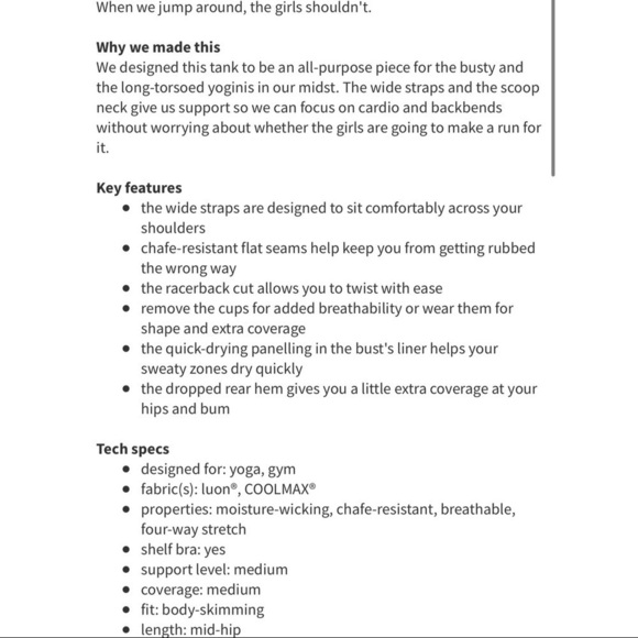 Lululemon Scoop Neck Tank Arrow Chevron Polar Cream Black Size 6 - Picture 5 of 5